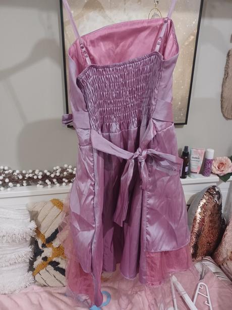 Růžové - lila sváteční příležitostní šaty s/m, s