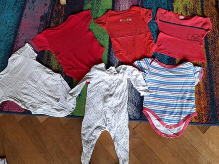 Mix oblečení,balík bodýčka,trička,overal, 68–80