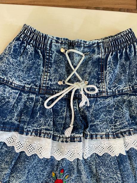 Volán džínová sukně, vel není cca xs-s, lambada, xs