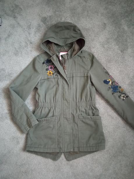 Plátěná delší bunda, kabát, nutmeg,146