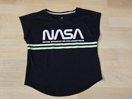Tričko dívčí s kr.rukávem černé nasa hm sport, h&m,134