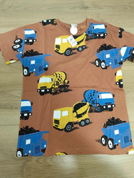Tričko s auty, nakladači, míchačky 122/128 lindex, lindex,122