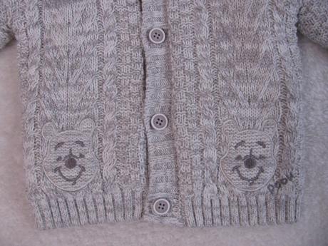 Šedý zateplený mikinový svetřík s kapucí v.3-6 měs, disney,68