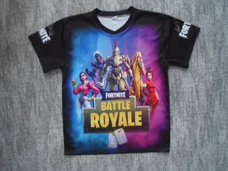 Černé tričko triko krátký rukáv fortnite, 140