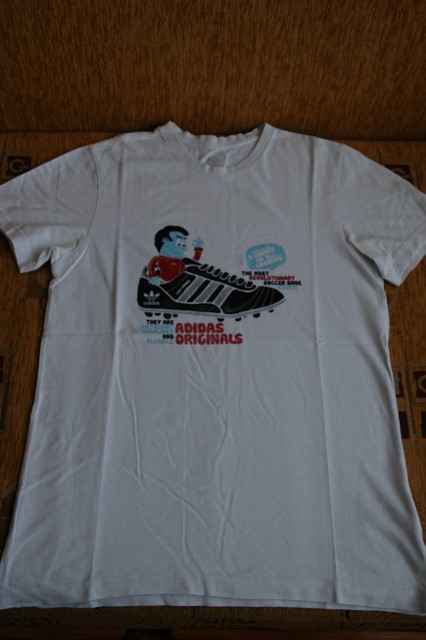 Bílé tričko s botou, adidas,m