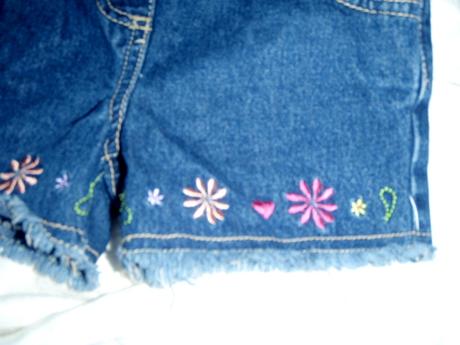 Super riflové kraťásky s kytičkama, tiny ted,80