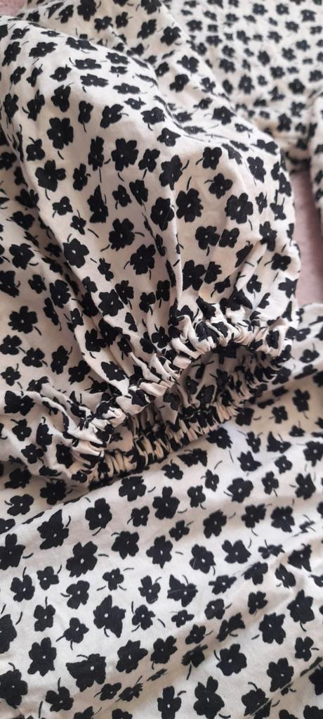 H&m květované bavlněné šaty s nabíranými rukávy, h&m