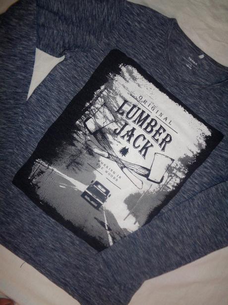 Luxusní modré melírované tričko s aplikací 158/164, name it,158