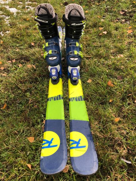 Lyže rossignol 128 + boty nordica 23-23,5 +hůlky, rossignol,120-129 cm