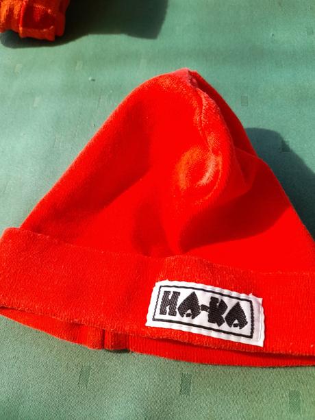 Červená čepice haka bavlněná jarní, 80