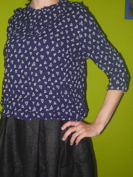 Lehká halenka se srdíčky, papaya,xxl