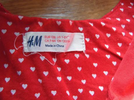 Červené šaty, h&m,128