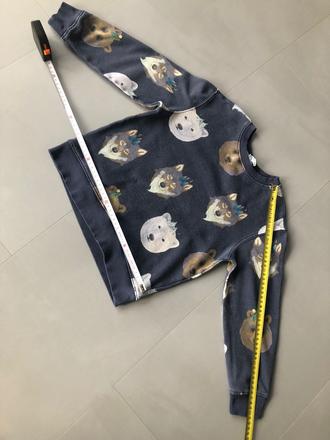 Modrá unisex mikina 6-8let 122-128cm zvířáta lesní, h&m,122