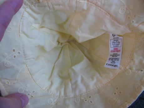 Žlutý bavlněný klobouček s mašlí v.0-3 měs., george,62