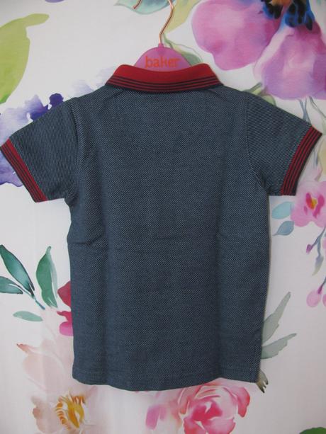 Krásné modro červené polo tričko s autem, mothercare,86