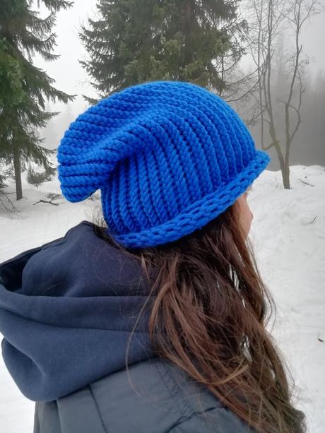 Pletené čepice 2v1 spadlá nebo s ohrnutým lemem, 36 - xxxl