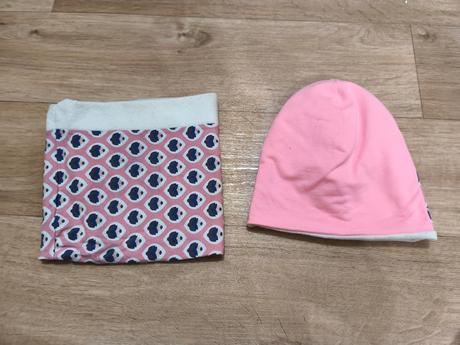 Set čepice a nákrčníku (růžová), 110