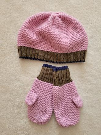 Vlněný set - palčáky a baret, lupilu,128