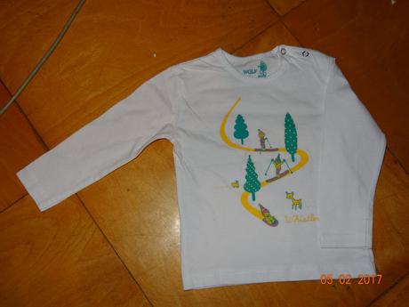 Bavlněná halenka bílá sjezdovka, wolf,74