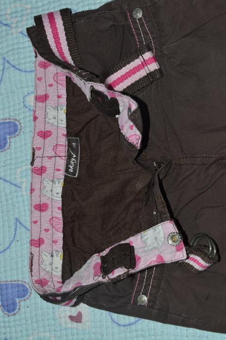 Plátěné kalhoty s koťátky/tygříky, regulace v pase, okay,110