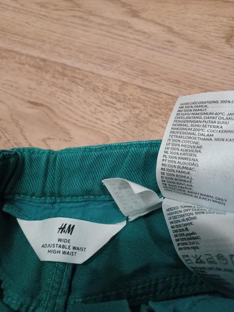 Zelený komplet h&m 146/152 džíny do zvonu a mikina, h&m,152