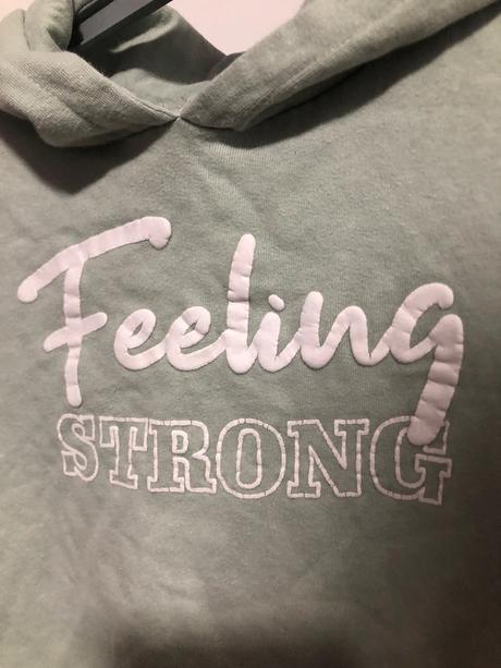 Zelenkavá crop top mikina s kapucí, 128