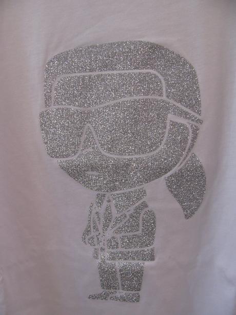 Bavlněné bílé tričko s potiskem karl lagerfeld, xl