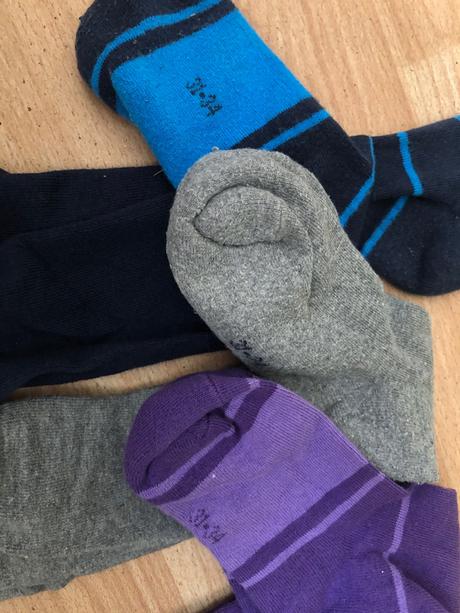 3 páry dlouhých ponožek s froté vložkou 31-34, tchibo,31