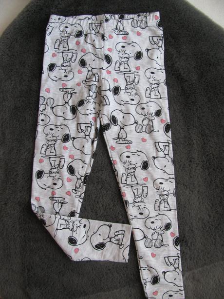 Světle šedé bavlněné pružné legíny peanuts snoopy, peanuts,116