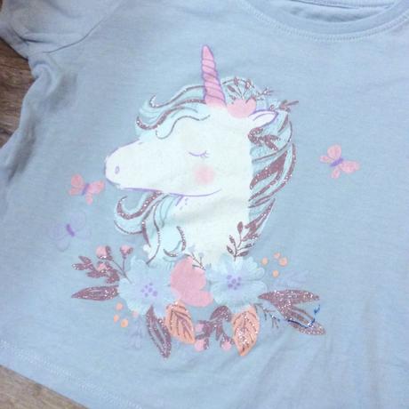 Bavlněný crop top s jednorožcem, primark,98