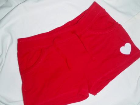 Super červené bavlněné šortky, 140