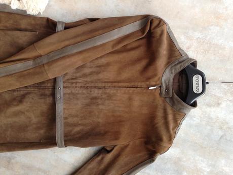 Luxusní kabát kůže max mara vintage vel.36,s khaki, s