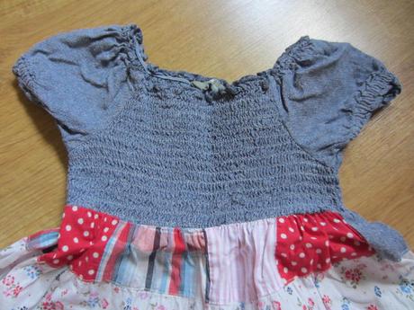 Patchwork šatičky se žabkováním, lindex,86