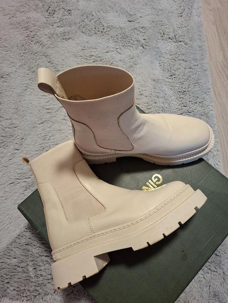 Kožené kozačky chelsea boty, 39