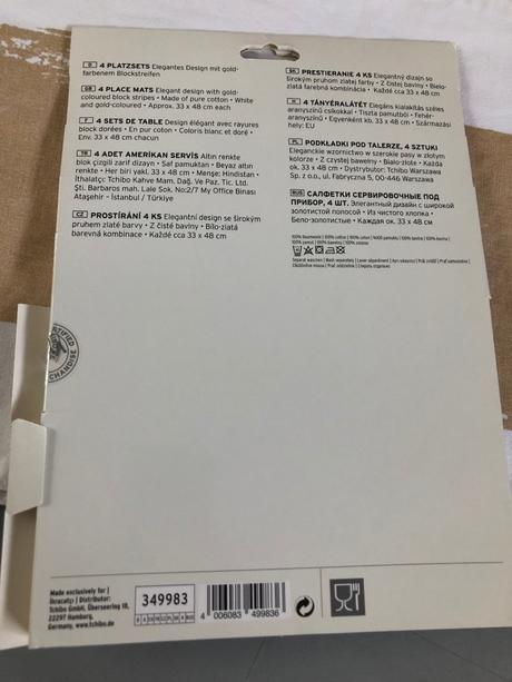 4ks prostírání tchibo bavlna bílo zlatá elegantní, 