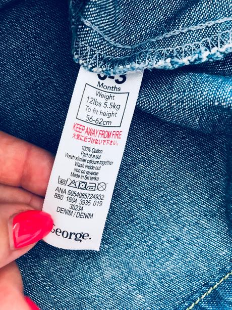 Džínové šaty -v.0/3 měs., george,62