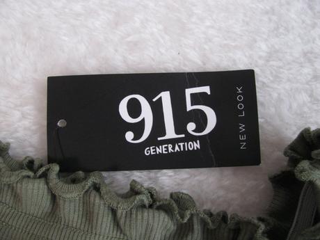 Khaki pružné tričko crop top, new look,158