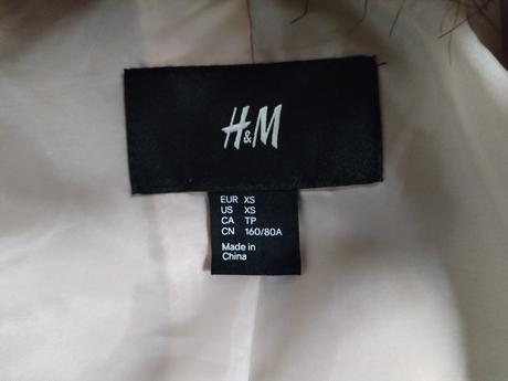 Chlupatá kožíšková bunda h&m vel xs/s, h&m,xs