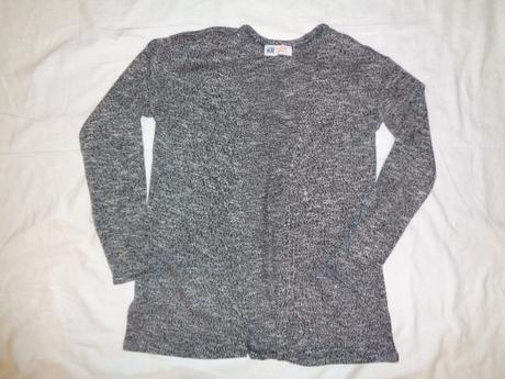 Luxusní šedý melírovaný kardigan, h&m,140