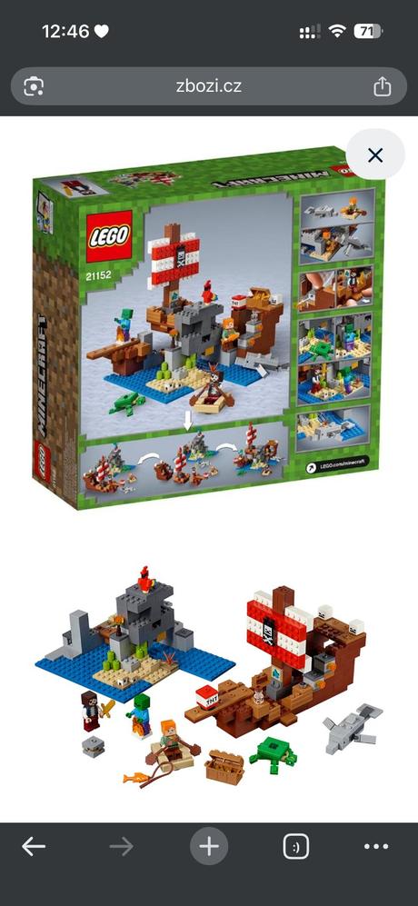 Lego minecraft 21152 dobrodružství pirátské lodi, 