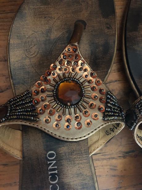 Zlate zabky flip flop, 37