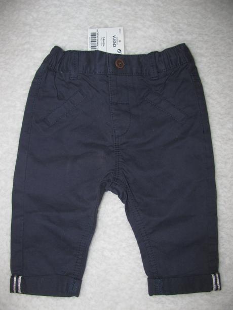 Tmavě modré plátěné kalhoty next v.3-6 měs., next,68