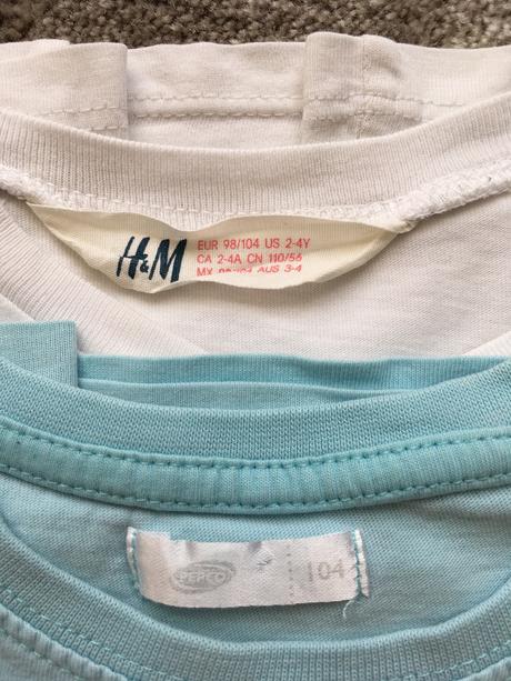 Trička krátký rukáv, 2ks, h&m,104