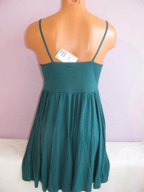 Letní elastické tyrkysové mini šaty - h&m, h&m,xs