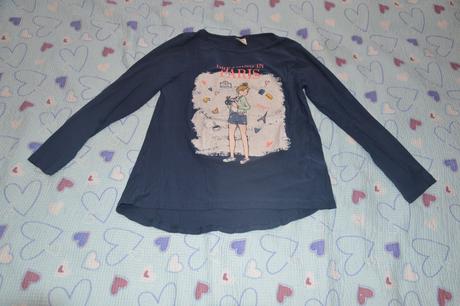 152 bavlněné triko dlouhý rukáv zara paris, zara,152
