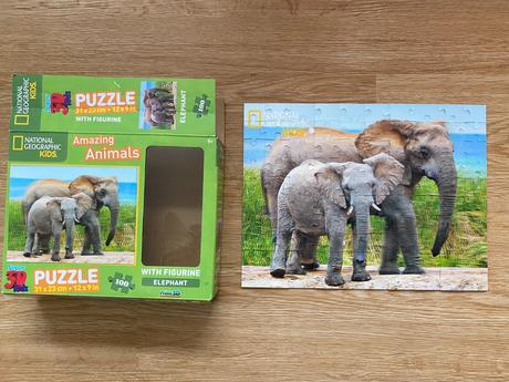 National geographic 3d puzzle - sloni, lev,