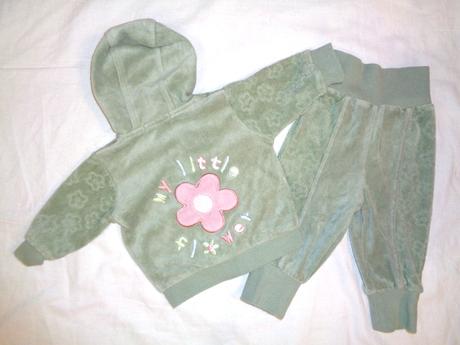 Luxusní sametový komplet - kytička, h&m,62