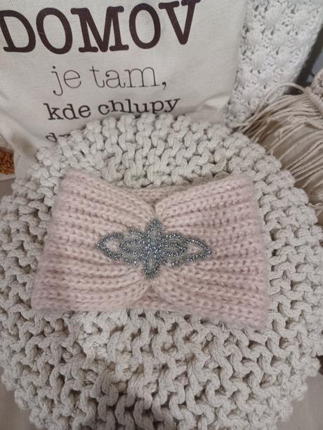 Starorůžová čelenka s kamínky, 