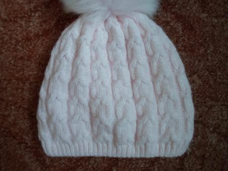 Růžová zimní čepice čepička s bambulí, 116