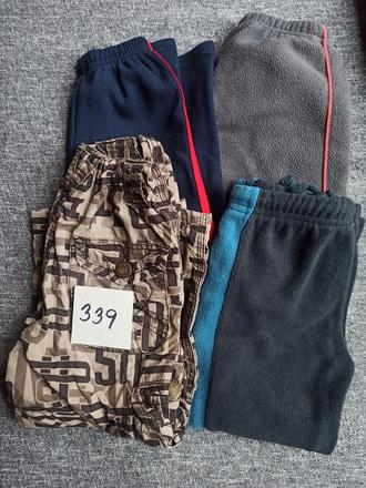 3 x teplé tepláky +podšité kalhoty, 116